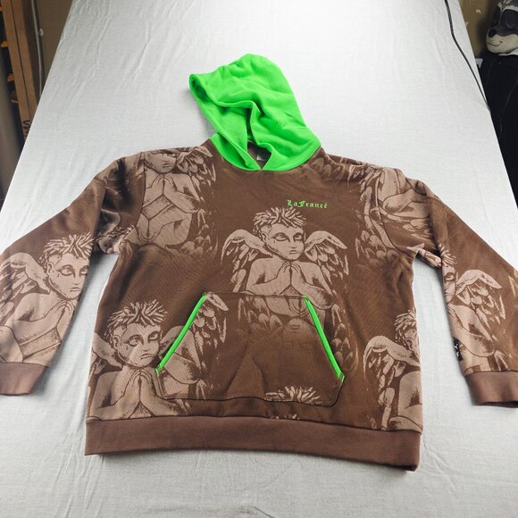 Puma Hoops x LAFrance Hoodie Angel patern brown Green Men's XL 625664-01 - Picture 1 of 10